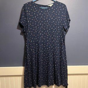 Micro Floral Print Tie Dress